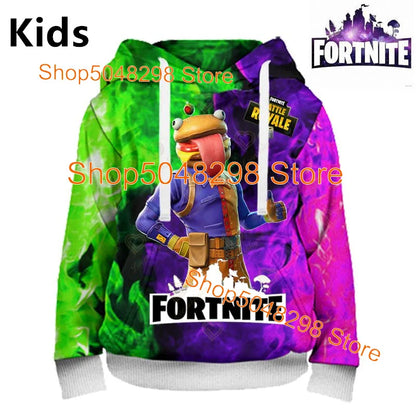 Sweatshirt com Estampado de Herói Fortnite, Jogo Popular, para Rapazes e Raparigas, Roupa 3D Casual, Hoodie para Crianças, Adultos, Homens e Mulheres, Pullover de Primavera e Outono