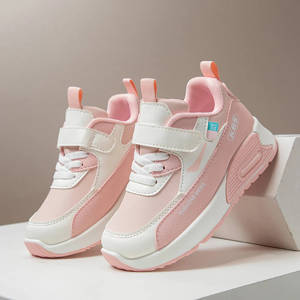 PU Leather Sport Shoes For Children Trend Fashion Kid's Sneakers Soft-soled Outdoor Boy's Girl's Running Shoes