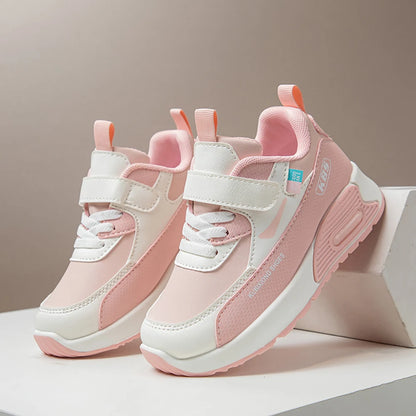 PU Leather Sport Shoes For Children Trend Fashion Kid's Sneakers Soft-soled Outdoor Boy's Girl's Running Shoes