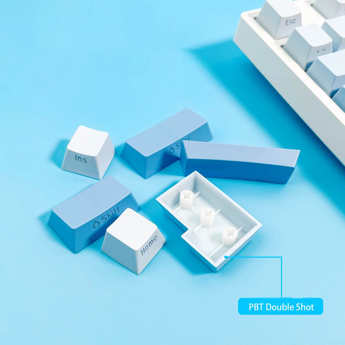 Gradient Keycaps Side Printed PBT Double Shot OEM Profile Keycap For Cherry MX Switch Mechanical Keyboard ISO Enter Key Caps DIY