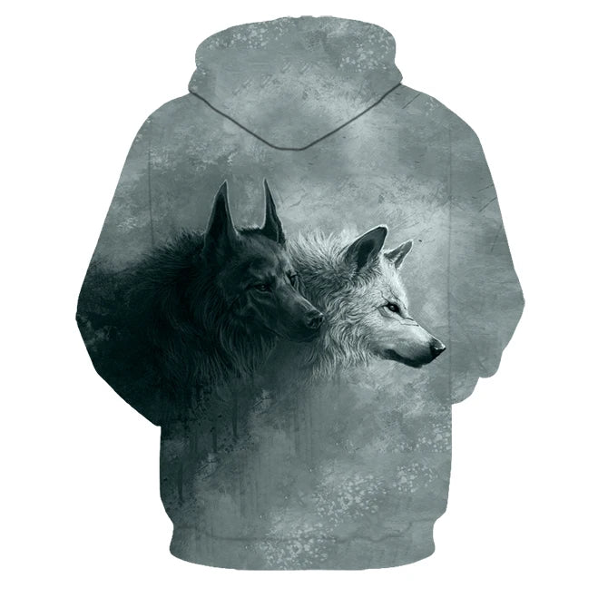 Mikiny s kapucí Animal Wolf s 3D potiskem pro muže i ženy, módní ležérní oversized pulovr, hip hop Harajuku streetwear hoodies