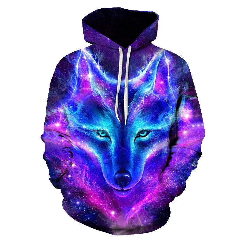 Mikiny s kapucí Animal Wolf s 3D potiskem pro muže i ženy, módní ležérní oversized pulovr, hip hop Harajuku streetwear hoodies
