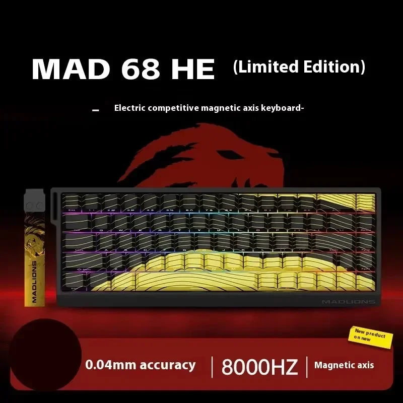 FGG Madlions Mad60 Mad68 He Mechanical Keyboard Magnetic Switch 8k Wired Rgb Hot Swap Custom Keyboard Esport Game Gift Accessory