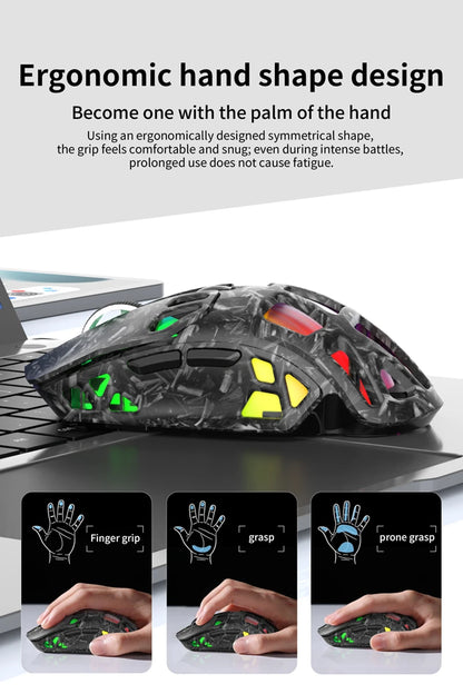 Lenovo Tri-Mode Lightweight Gaming Mouse with RGB Charging Dock 12000DPI 2.4G/Bluetooth/Wired Ergonomic Mouse for PC Laptop
