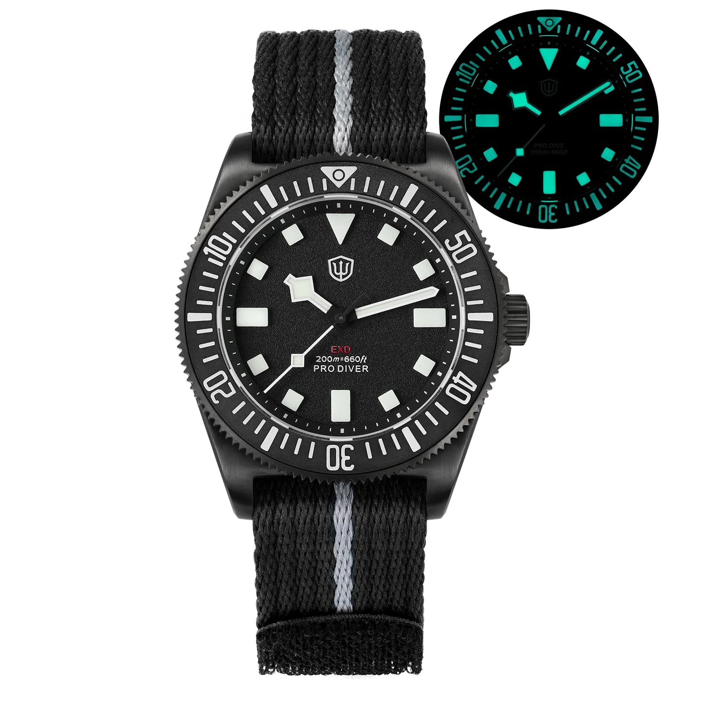 Watchdives EXD 40Mm Titanium Dive Watch Man VH31 Sweep Quartz Watches 200 Waterproof Ar Sapphire BGW9 Luminous 316L Wristwatch