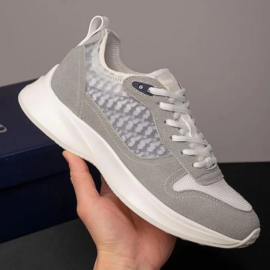 Low-Top Casual Men's Sneakers Fashionable Sport Shoes Comfortable Walking Shoes Men's Footwear Breathable Leather Upper