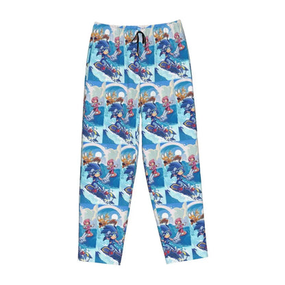 Custom Printed Womens Soniced Pajama Pants Hedgehog Game Sleepwear Sleep Lounge Bottoms with Pockets