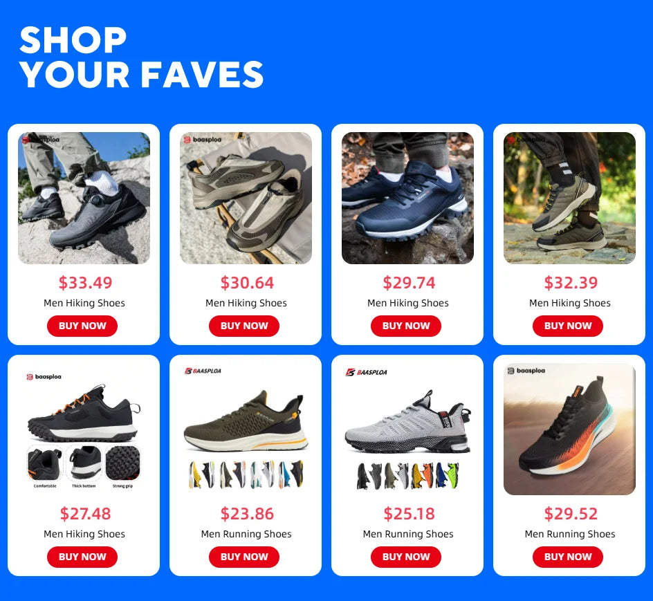 Baasploa Lightweight Running Shoes For Men Comfort Men's Designer Mesh Casual Sneakers Lace-Up Male Outdoor Sports Tennis Shoes