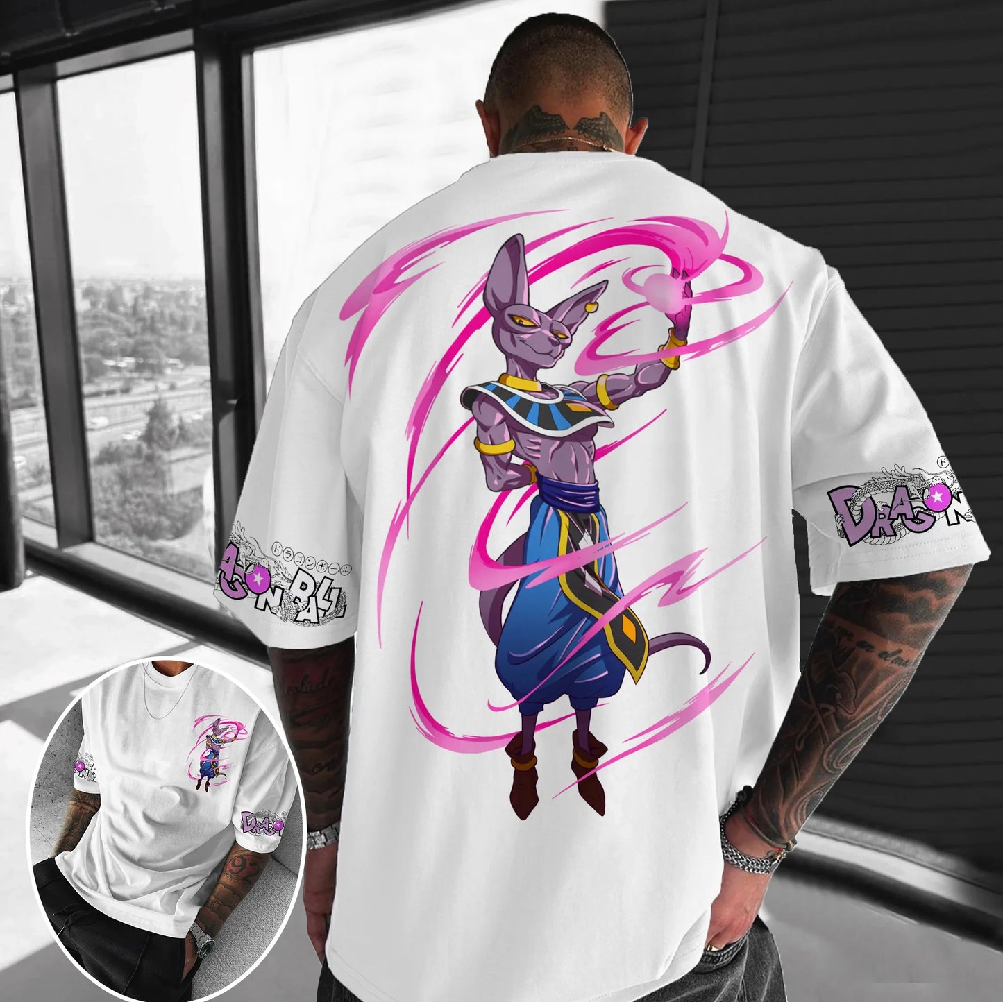 T-shirt in cotone a maniche corte con stampa Dragon Ball Z Son Goku Vegeta, per uomo e donna, stile Harajuku Y2K vintage, streetwear estivo