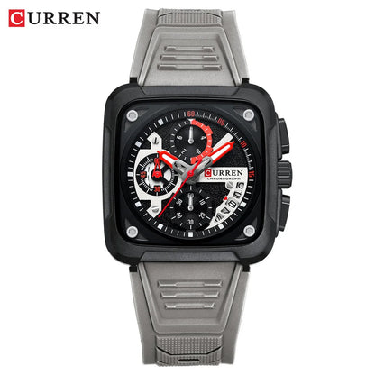 Montres pour homme CURREN : montre-bracelet de luxe à quartz, carrée, originale, étanche et luminescente, chronographe pour homme, Relogio