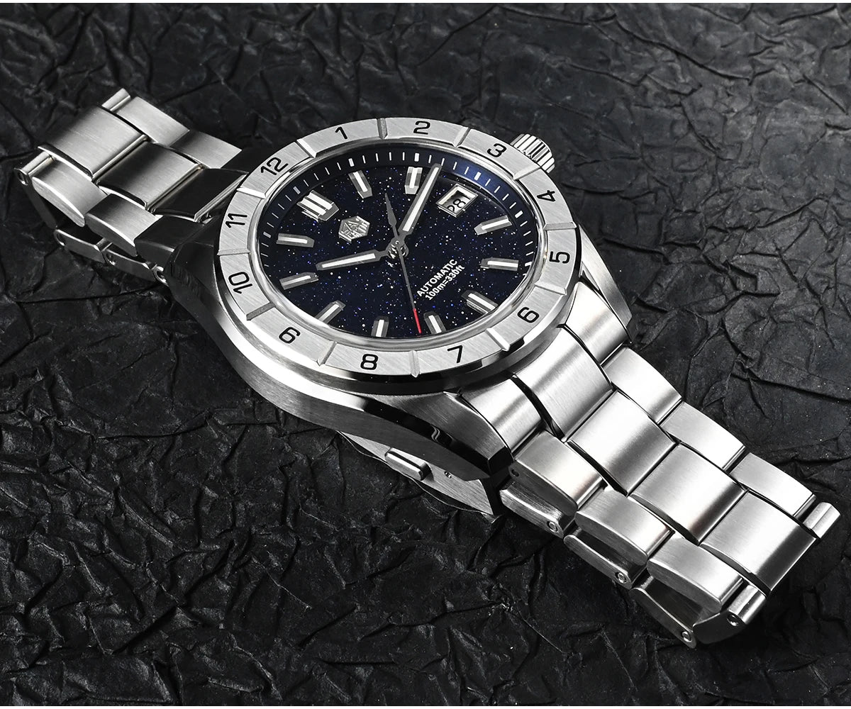 San Martin New 42mm Peacock Gemstone Dial NH35 Luxury Men Watch Automatic Mechanical Sapphire 100M Waterproof Luminous SN0130