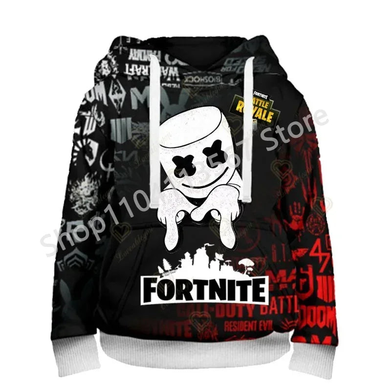Llama Battle Royale F-Fortnited hættetrøjer med 3D-print til mænd, kvinder og børn, sweatshirts til drenge og piger, streetwear-pullover, grønne overdele