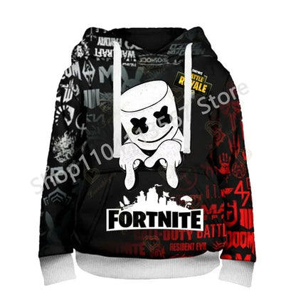 Llama Battle Royale F-Fortnited hættetrøjer med 3D-print til mænd, kvinder og børn, sweatshirts til drenge og piger, streetwear-pullover, grønne overdele