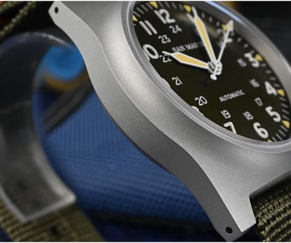 San Martin Pilot Watch 38mm NH35 Retro Military Automatic Mechanical Wristwatch Bead Blasted Case Waterproof 100m SN0137