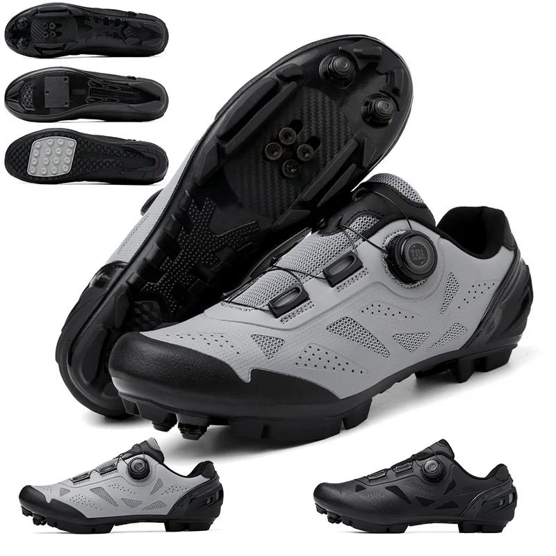 2026 New Men's Non - Slip Breathable Lock - Type Mountain Bike Cycling Shoes Durable Adjustable Outdoor Sports Footwear