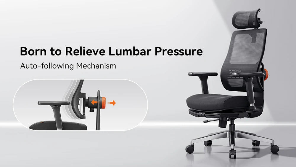NEWTRAL MagicH-BPro Ergonomic Chair with Footrest AutoFollowing Backrest Headrest Adaptive Lower Back Support Adjustable Armrest