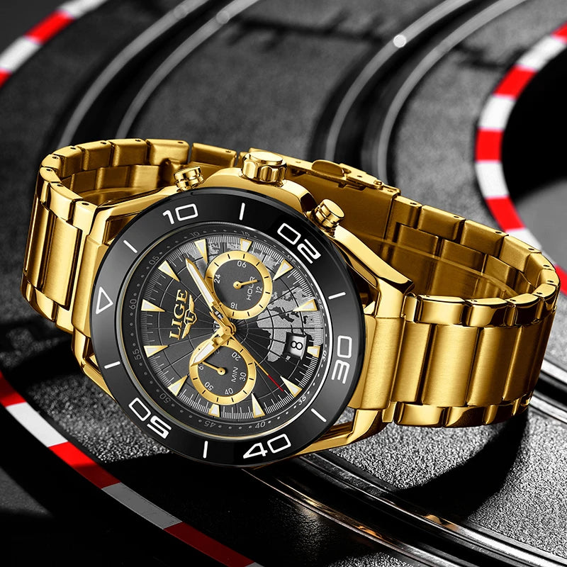 LIGE Luxusuhren für Herren, Freizeit- und Business-Uhren, Herrenmode, wasserdichte Militär-Quarzarmbanduhren für Herren, Montre Homme