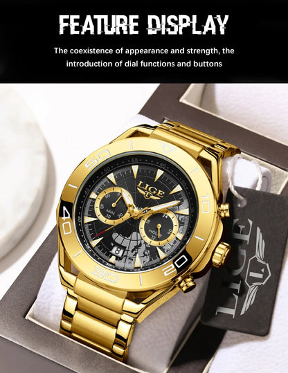 LIGE Luxusuhren für Herren, Freizeit- und Business-Uhren, Herrenmode, wasserdichte Militär-Quarzarmbanduhren für Herren, Montre Homme