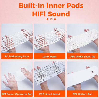 DAREU Tri-mode Gasket Mechanical Keyboard N-Key Rollover Anti-ghosting RGB Backlight Dream switch with Multi Media Button