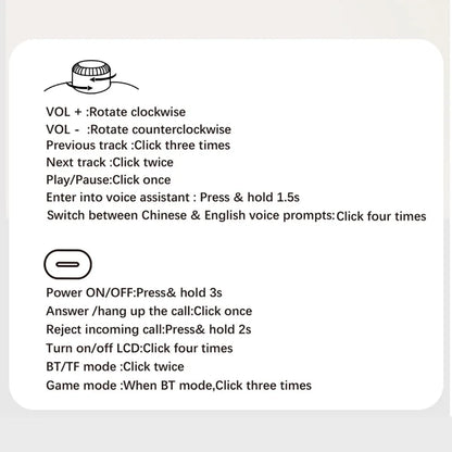 Wireless Bluetooth Headset with RGB Digital Display Screen Card Reader Headset Long Battery life High-fidelity Earphones