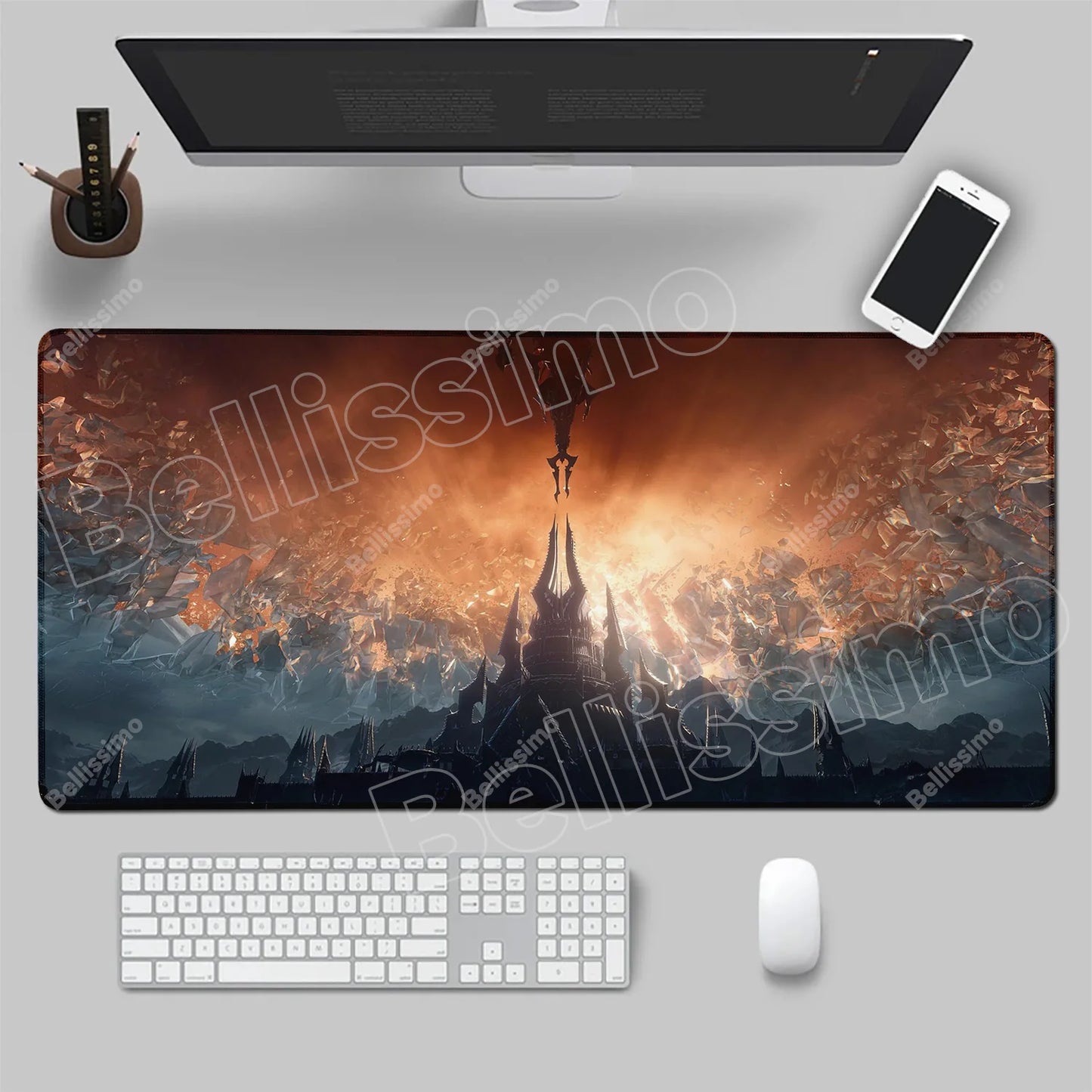 World Of Warcraft 90x40 Μεγάλο Gaming Mouse Pad Επιφάνειας Γραφείου για Παιχνίδια Csgo, Φυσικό Καουτσούκ, Μεγάλο Gamer XXL Mousepad Υπολογιστή