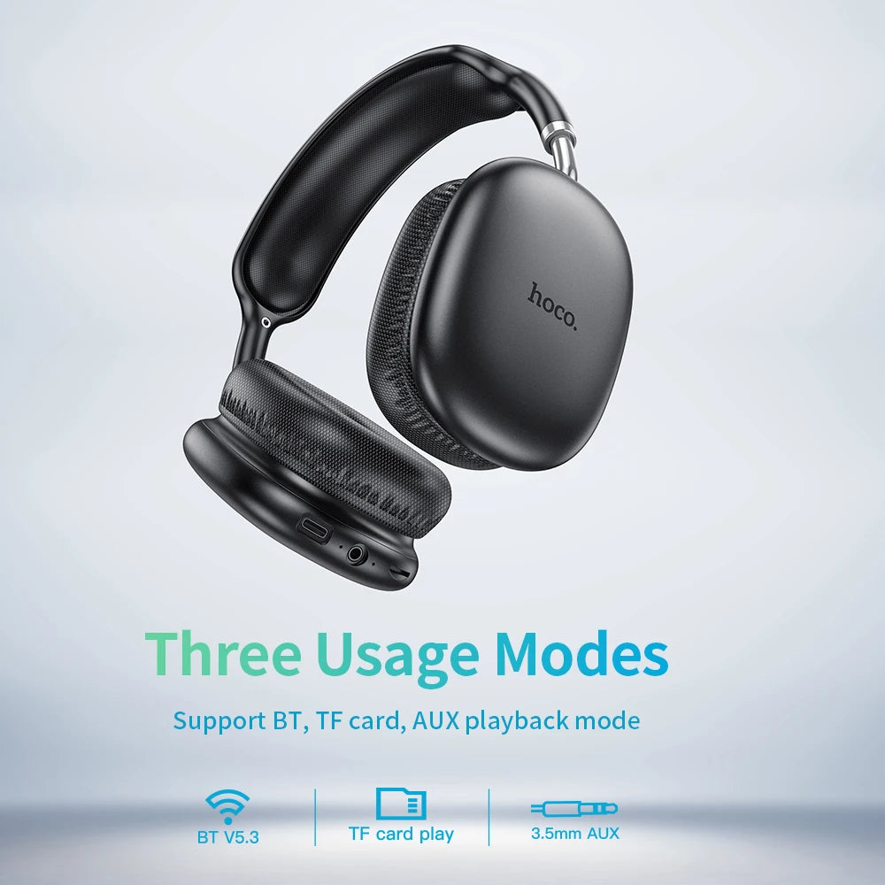 HOCO W35 Air Over-ear Bluetooth Headphones Wireless Sports headset Suport TF card AUX mode Stereo Smart Gaming Student Earphones