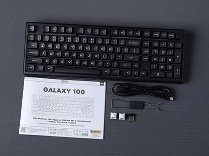EPOMAKER Galaxy100 QMK/VIA 1800 ANSI Layout Aluminum Gasket Wired/BT5.0/2.4Ghz Mechanical Gaming Keyboard with 8000mAh Battery