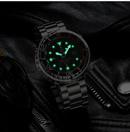 Montres pour homme QINGXIYA : montres de luxe à quartz pour homme, tendance, étanches, luminescentes, avec date et cadran rotatif, en acier inoxydable