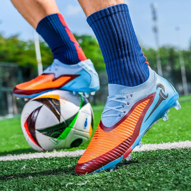 Nouveaux hommes bottes de Football adulte antidérapant Sport de plein air entraînement crampons chaussures de Football garçons longues pointes respirant Match confortable