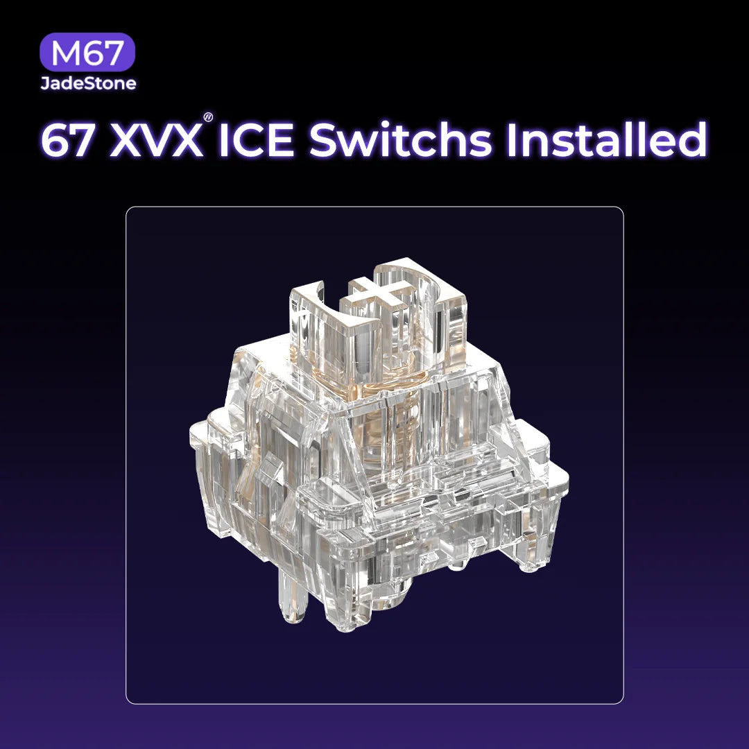 XVX M67 JadeStone Mechanical Keyboard With IMD-Tech Keycaps Hot Swappable Gasket Tri-Mode Custom RGB Wireless Keyboard 65%