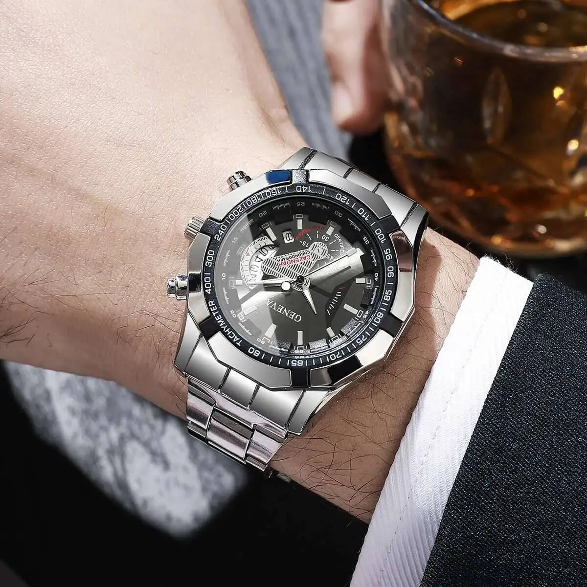 Montres de mode pour homme, montres d'affaires, montres de luxe à grand cadran avec calendrier, montres à quartz pour homme, Reloj Hombre (sans boîte)