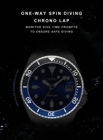 CADISEN New Luminous Men Mechanical Wristwatches Ceramic Bezel Sapphire Glass Automatic Watch Men Relogio Masculino