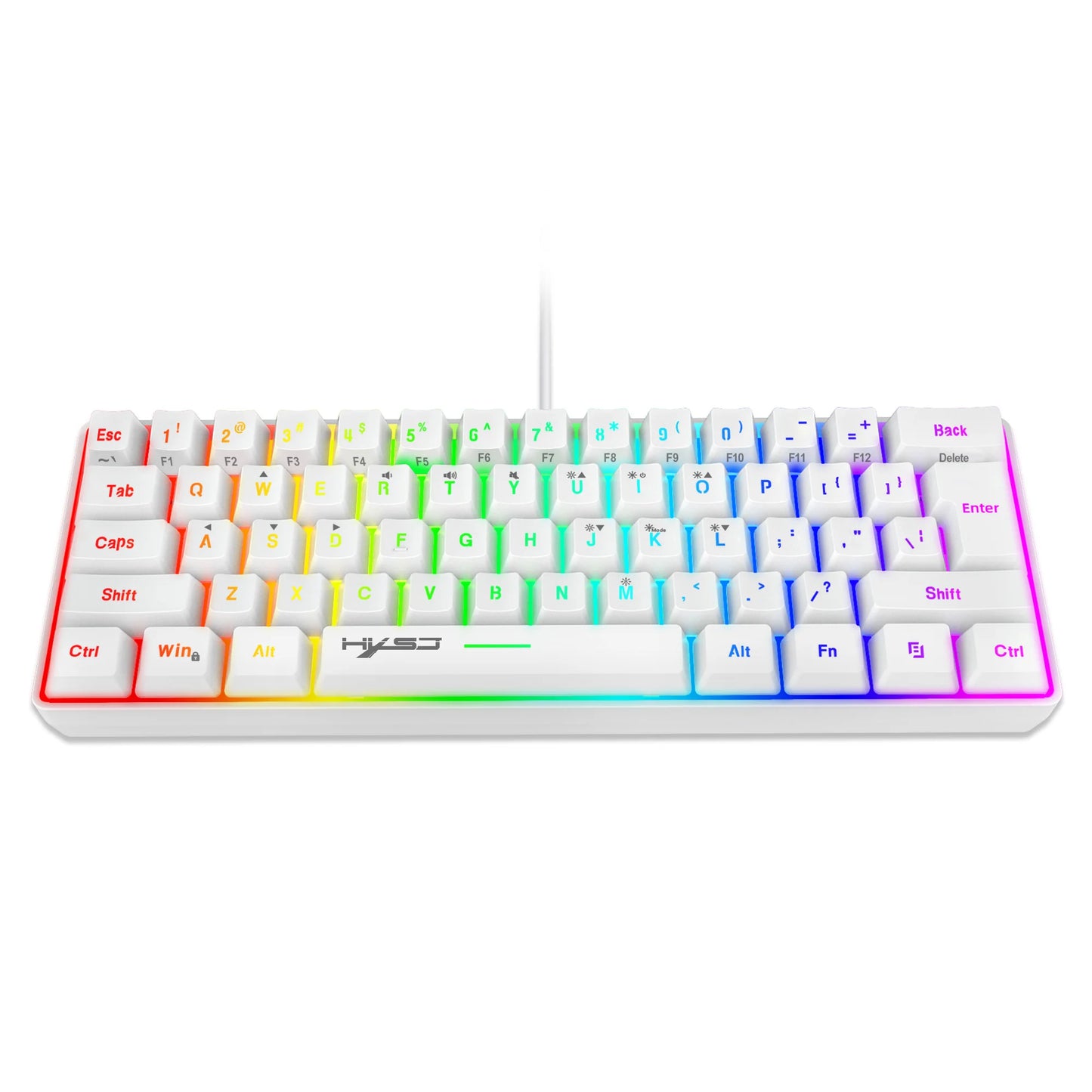 New Mini Gaming keyboard Wired Thin Film Keyboard 61-key Touch RGB Glow Multiple Quick Key Combination Suitable For Gaming Offic