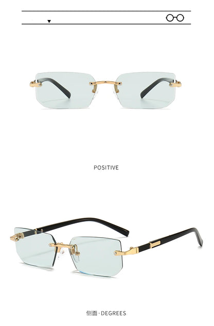 10 Pairs Per Set Wholesale Sunglasses For Women Fashion Rectangle Rimless Outdoor Eyewear Simple Casual Square Sun Glasses