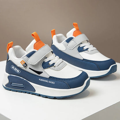 PU Leather Sport Shoes For Children Trend Fashion Kid's Sneakers Soft-soled Outdoor Boy's Girl's Running Shoes