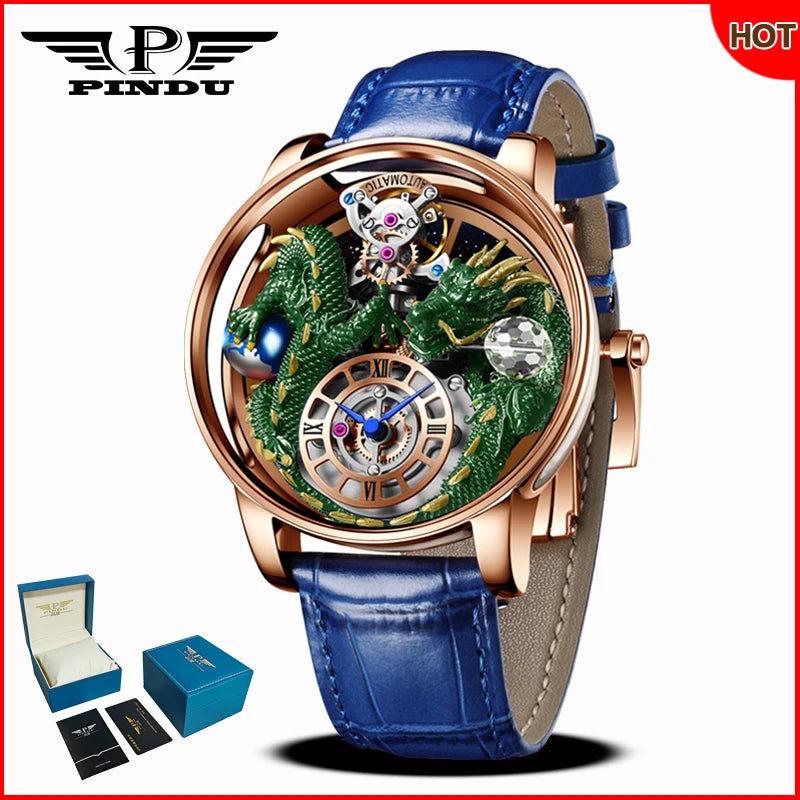 PINDU Design 2025 NEUE Herrenuhr Diamond Tourbillion Top-Marke Luxus Astronomia Quarzuhr für Herren Saphirglas wasserdichte Uhr