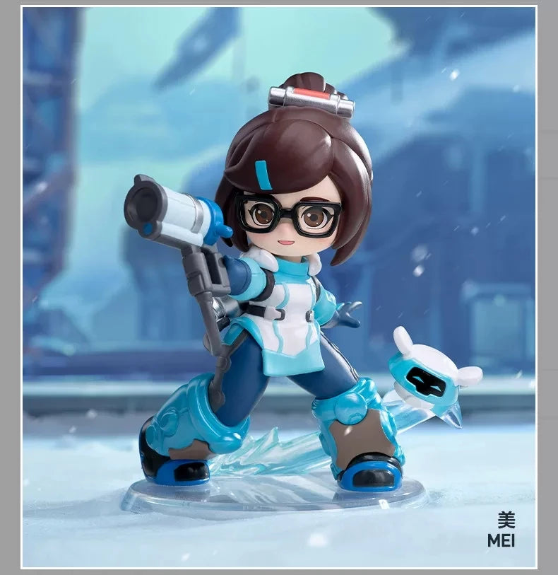 Aito POP MART Overwatch Play Of The Game -sarjan blind box PVC-keräilyfiguuri, työpöytäkoriste, tyttöjen lelumalli faneille