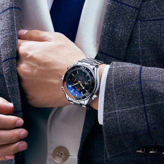 Orologio automatico di lusso da uomo PAULAREIS P – Modello meccanico in acciaio inossidabile, impermeabile, con calendario e quadrante luminescente