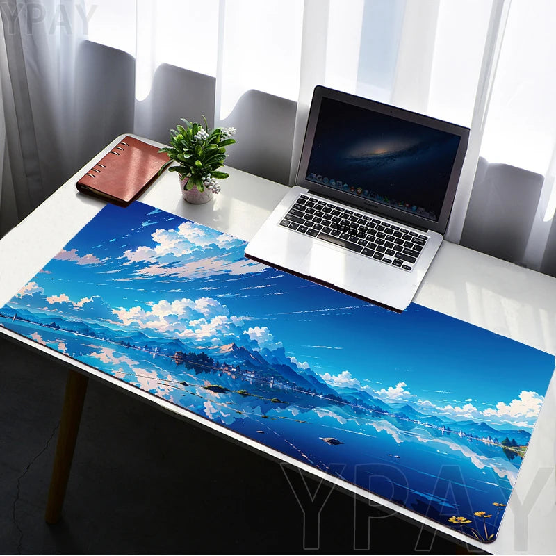 Mouse Pads Sky Landscape Table Mats Computer Mousepad Company Desk Pad Aesthetic Large Gamer Mousepads Office Mouse Mat 100x50cm