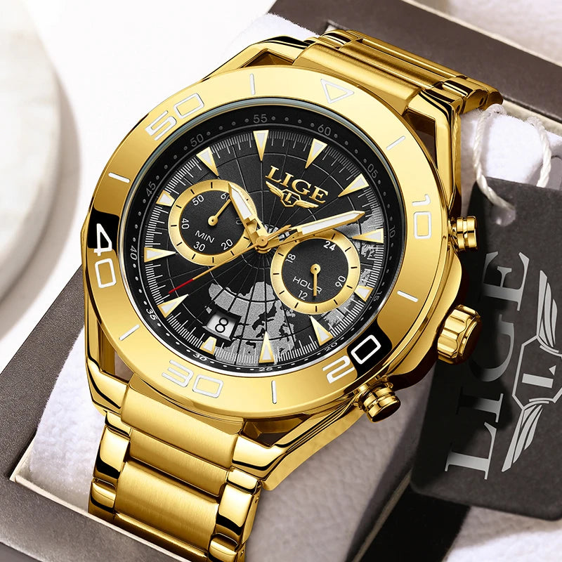 LIGE Luxusuhren für Herren, Freizeit- und Business-Uhren, Herrenmode, wasserdichte Militär-Quarzarmbanduhren für Herren, Montre Homme