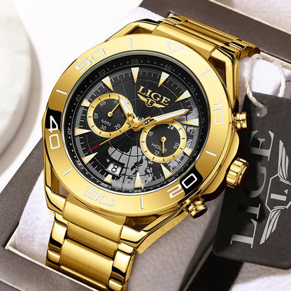 LIGE Luxusuhren für Herren, Freizeit- und Business-Uhren, Herrenmode, wasserdichte Militär-Quarzarmbanduhren für Herren, Montre Homme