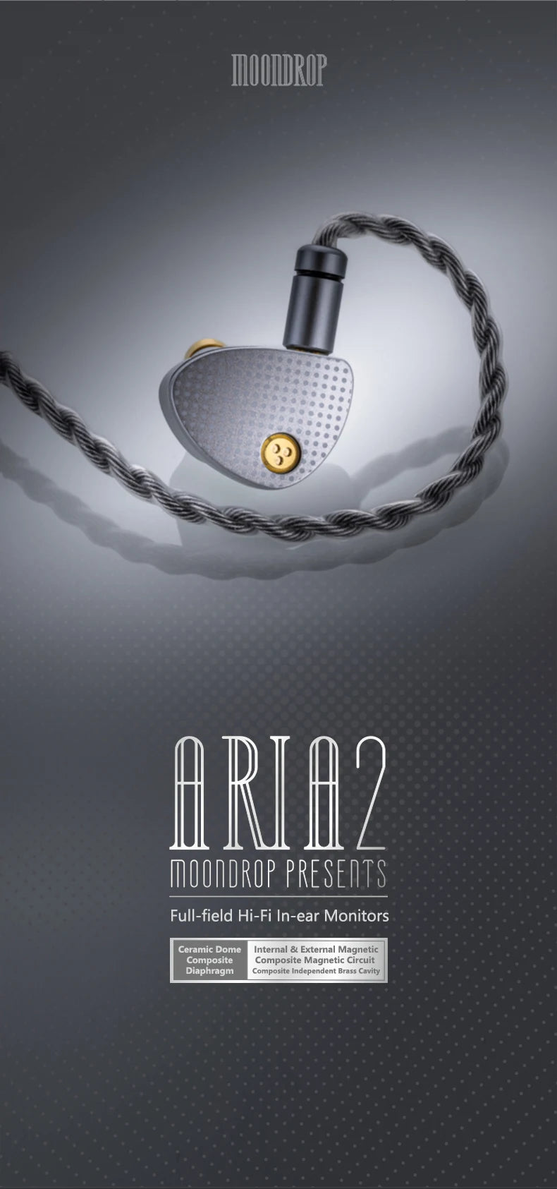 MOONDROP ARIA 2 Earphones High Performance IEMs Earbuds with Detachable Cable 0.78mm 2pin 3.5/4.4mm plug ARIA2 Earphone