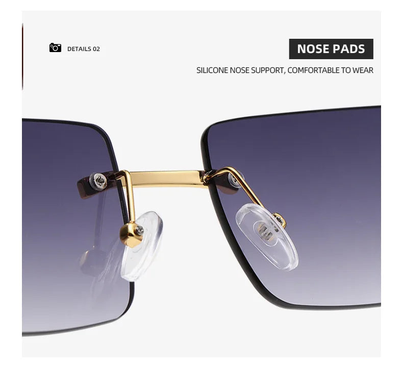 2025 New Frameless Fashion Sunglasses for Unisex Vacation Casual Driving Sun Shades Classic Outdoor Vacation Riding Sun Glasses
