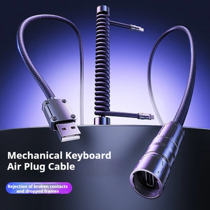 EARY Coiled Keyboard Cable USB to Type-C Detachable Aviator Cable, 1.2M Mechanical Gaming Keyboard Cable for PC, Laptop & Custom Keyboards
