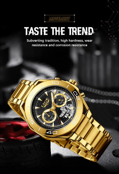 LIGE Luxusuhren für Herren, Freizeit- und Business-Uhren, Herrenmode, wasserdichte Militär-Quarzarmbanduhren für Herren, Montre Homme