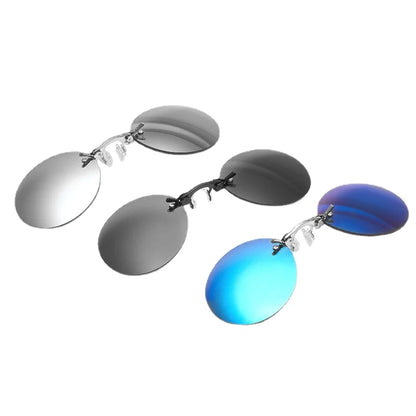 Runde randlose Sonnenbrille für Herren Matrix Morpheus Herren-Klassiker mit Nasenklammer Mini-Brille ohne Rahmen Marken-Designbrille UV400