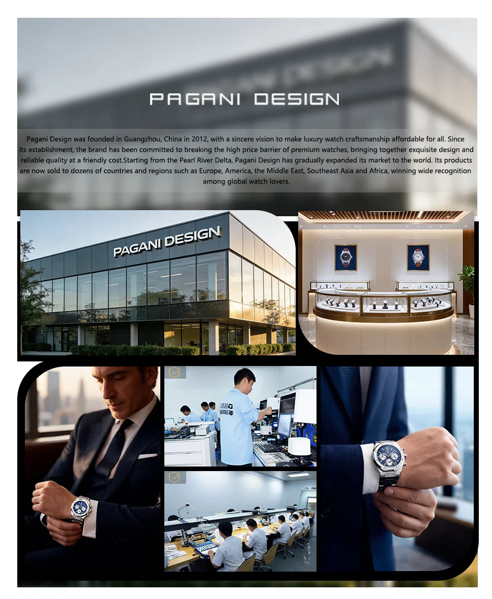 PAGANI DESIGN 2025 New Men Quartz Watch VH65 40mm Stainless Steel Sapphire Glass Luxury Business Waterproof 200m Reloj Hombre