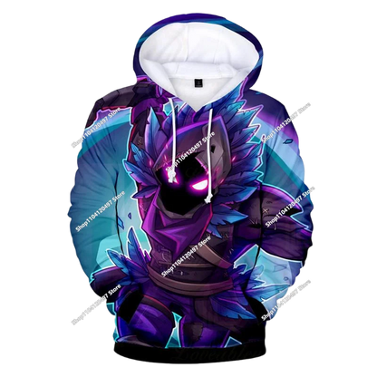 Sudadera con capucha Fortnite Anime para niños, streetwear hip-hop para hombre, ropa deportiva casual de corte holgado, moda outdoor