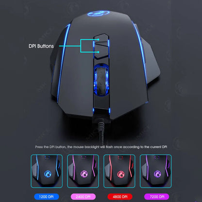 USB Wired Optical Gaming Mouse Ergonomic Mice 7200 DPI Gamer Mice 6 Buttons Gaming Mice for PC Gamer Computer Desktop