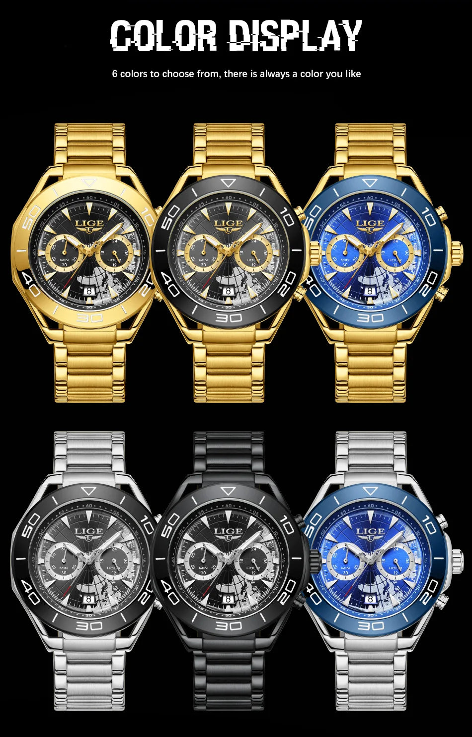LIGE Luxusuhren für Herren, Freizeit- und Business-Uhren, Herrenmode, wasserdichte Militär-Quarzarmbanduhren für Herren, Montre Homme